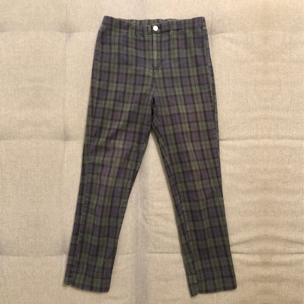 Women's John Galt High-Waist 7/8 Slim Fit Plaid Pants - Size S/M